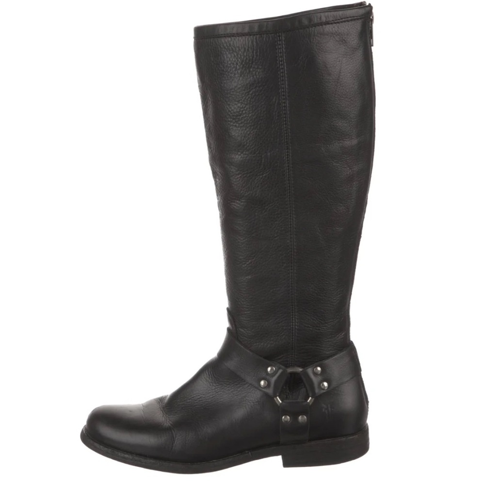 Frye Dark Leather Equestrian Boots